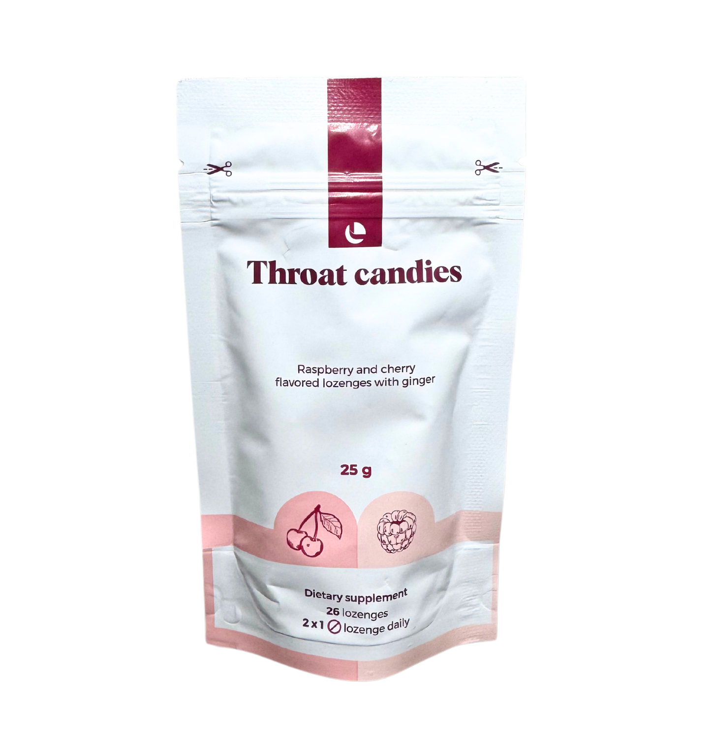 Throat candies - raspberry, cherry and ginger